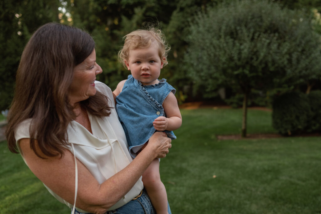 Grandmother and granddaughter share a special moment during a gifted photos session.